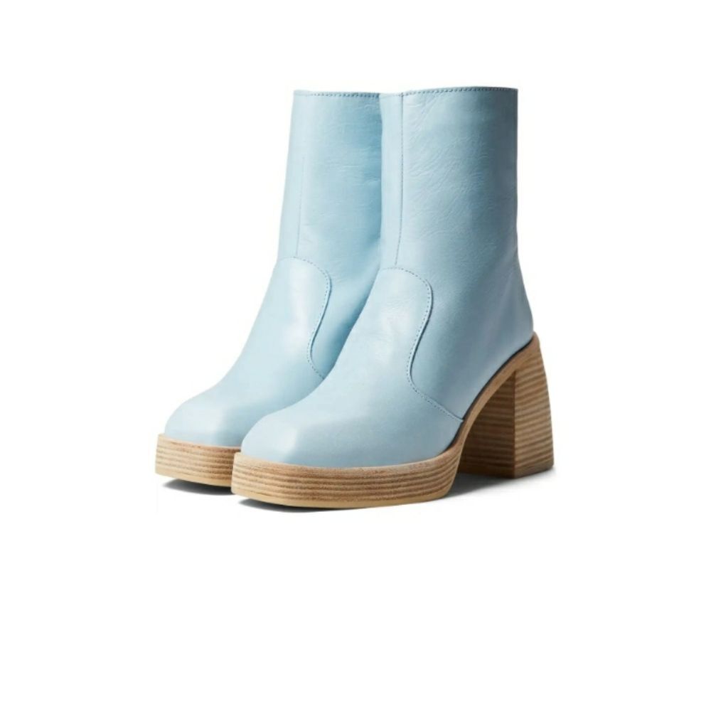 NWT FREE PEOPLE RUBY PLATFORM BOOT IN CELESTE BLUE SIZE 8.5